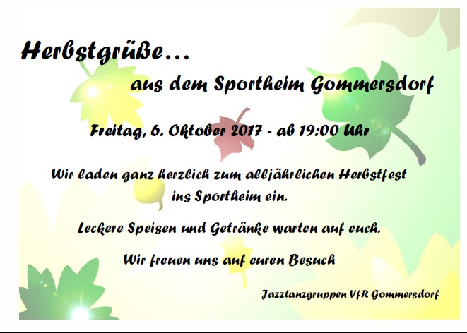 Herbstfest der Jazztanzgruppen im Sportheim