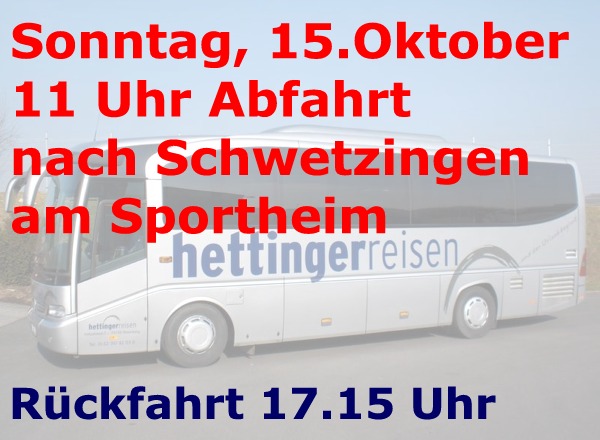 Zum Auswärtsspiel nach Schwetzingen mit dem Bus