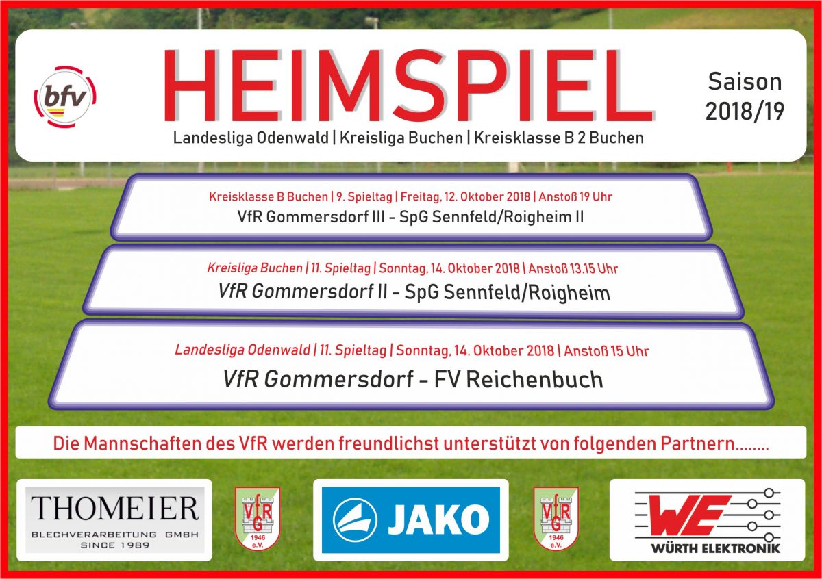 12. Oktober: Heute Abend und am Sonntag die Heimspiele