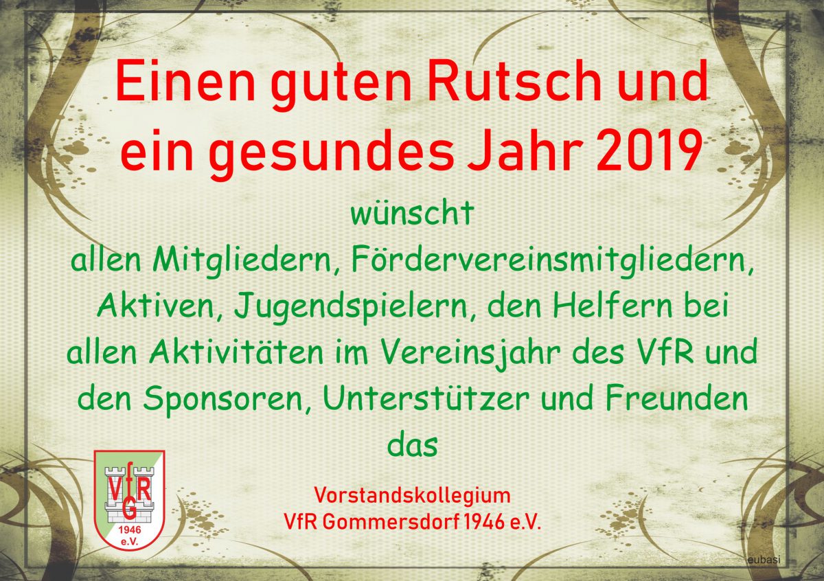 30. Dezember: Neujahrsgrüße