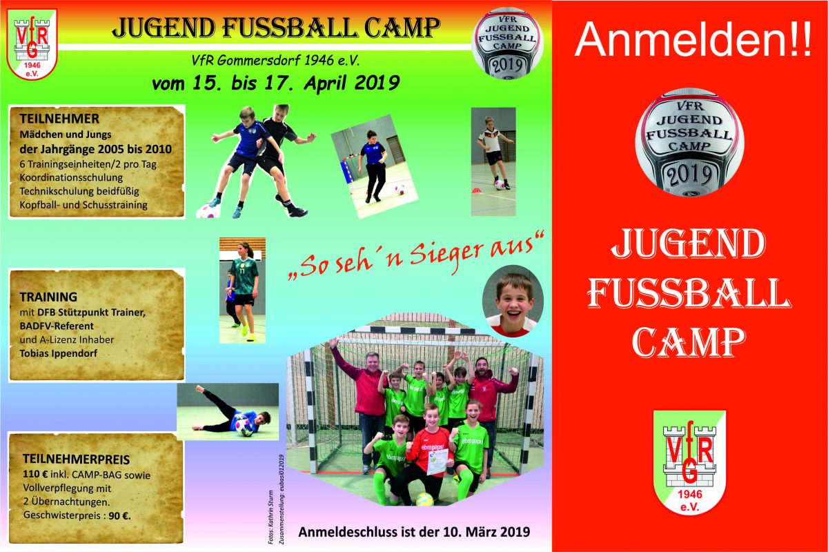 6. Februar: Anmeldung Jugend Fußball Camp