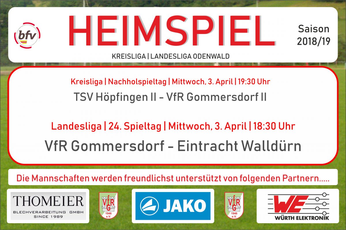 2. April: Morgen kompletter Spieltag in der Landesliga
