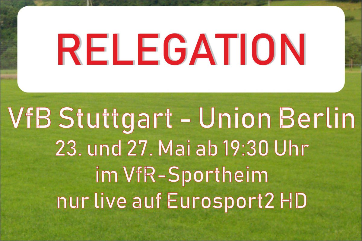 20. Mai: Donnerstag und Montag ab 19.30 Uhr Sportheim geöffnet