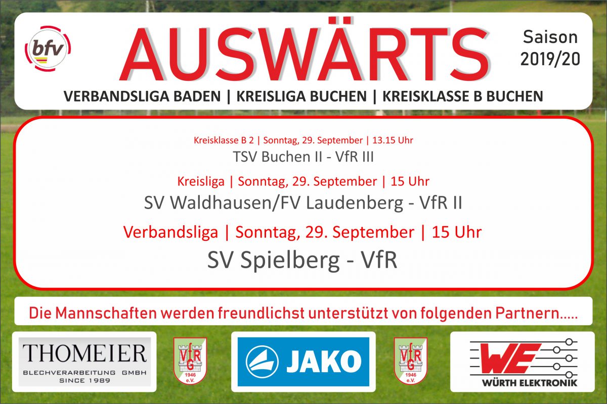 28. September: Morgen drei Auswärtsspiele