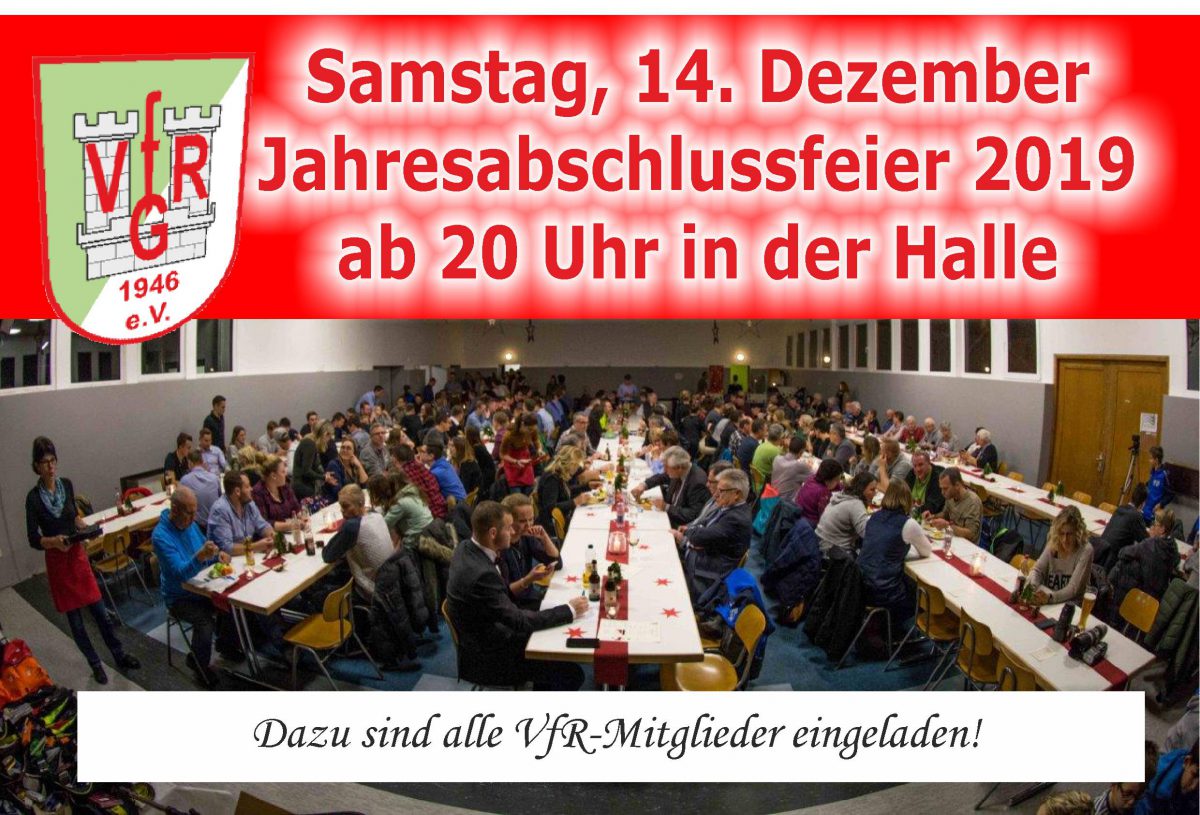 10. Dezember: Am Samstag Jahresabschlussfeier