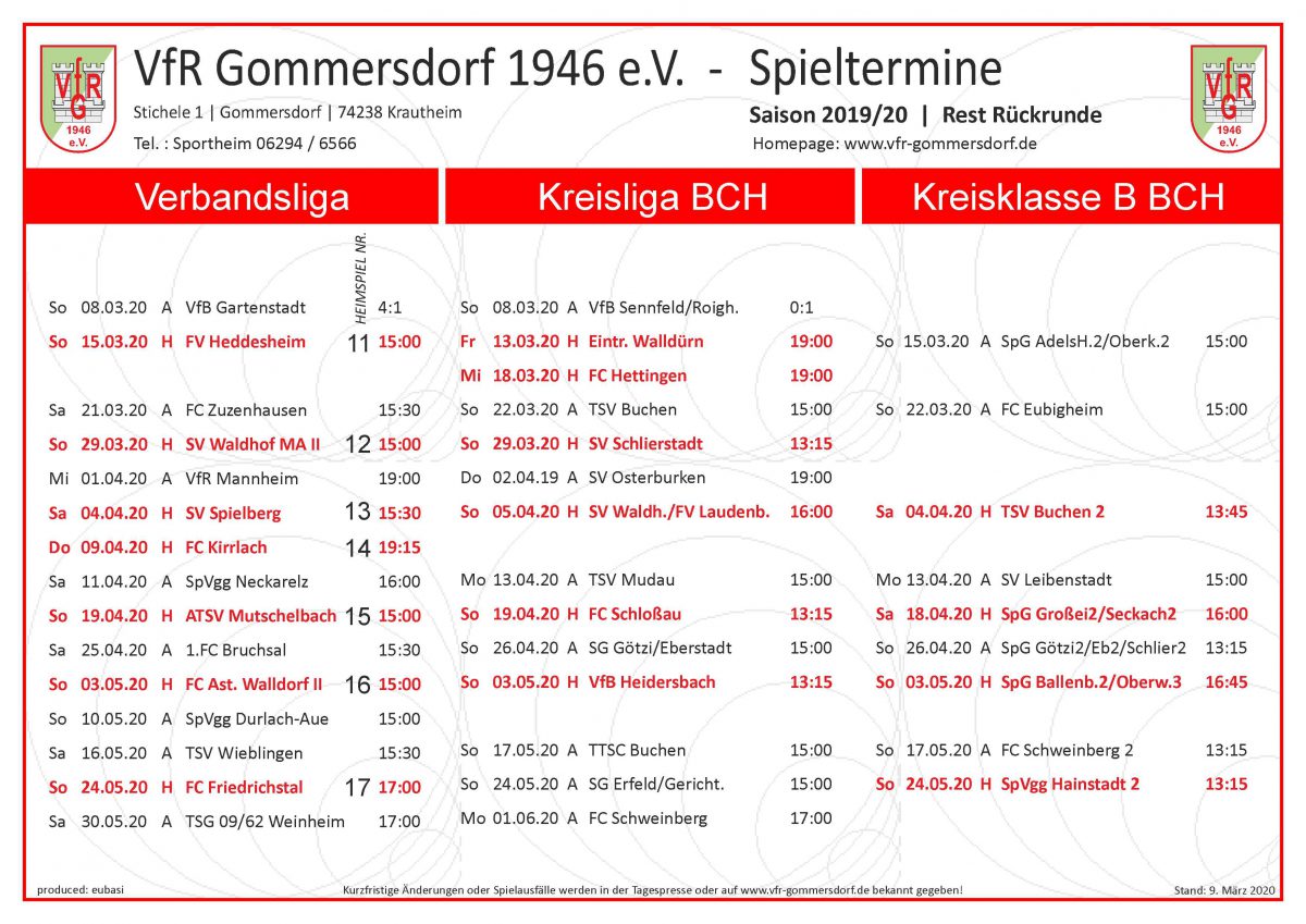 5. März: Nachholtermine stehen fest