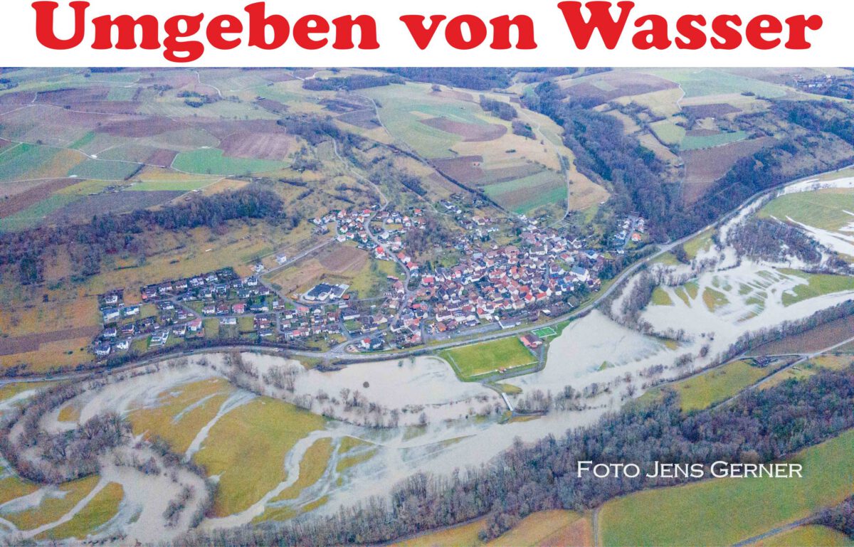 29. Januar: Die Jagst führt Hochwasser