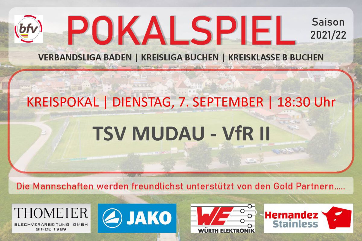 6. Sept.: VfR II morgen zum Pokalspiel nach Mudau