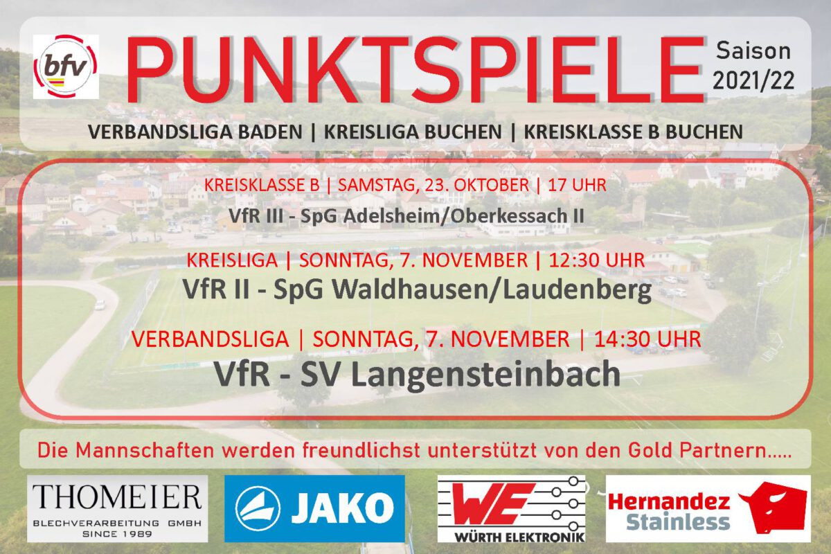 5. Nov.: Samstag und Sonntag drei Heimspiele