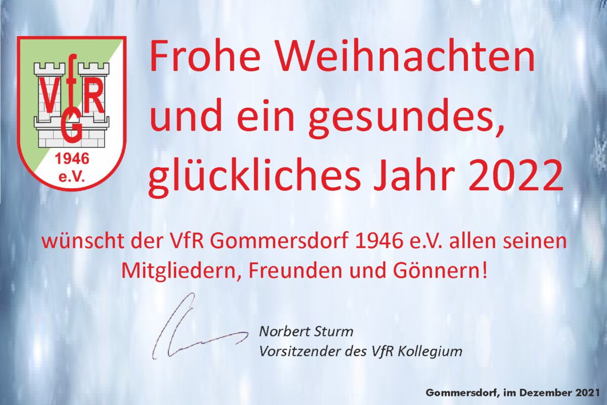 18. Dez.: Weihnachtsgrüße an alle VfR´ler aus nah und fern