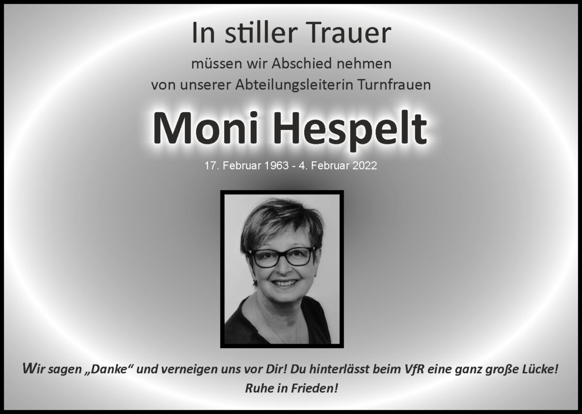 8. Februar: Moni Hespelt verstorben