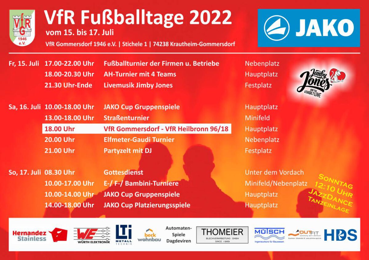 16. Juni: Programm VfR Fußballtage 2022