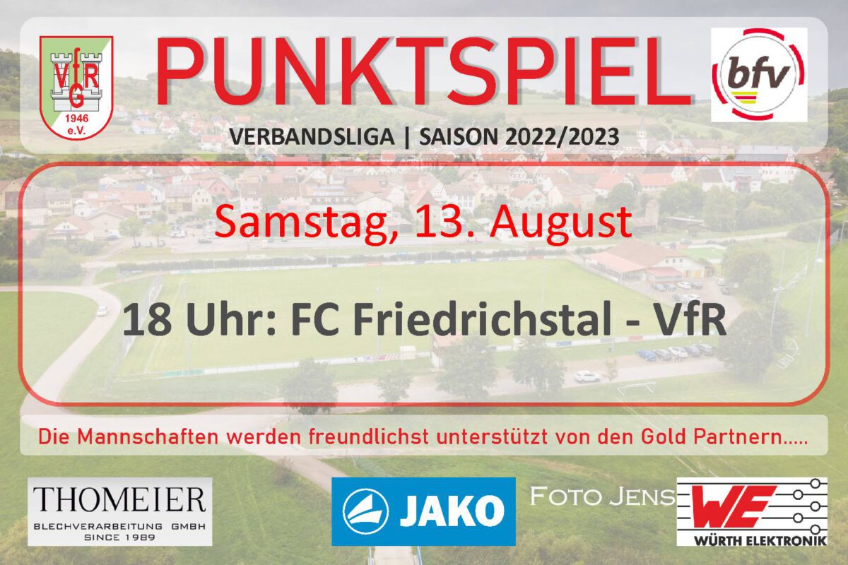 12. August: Morgen Saisonstart beim FC Germania Friedrichstal