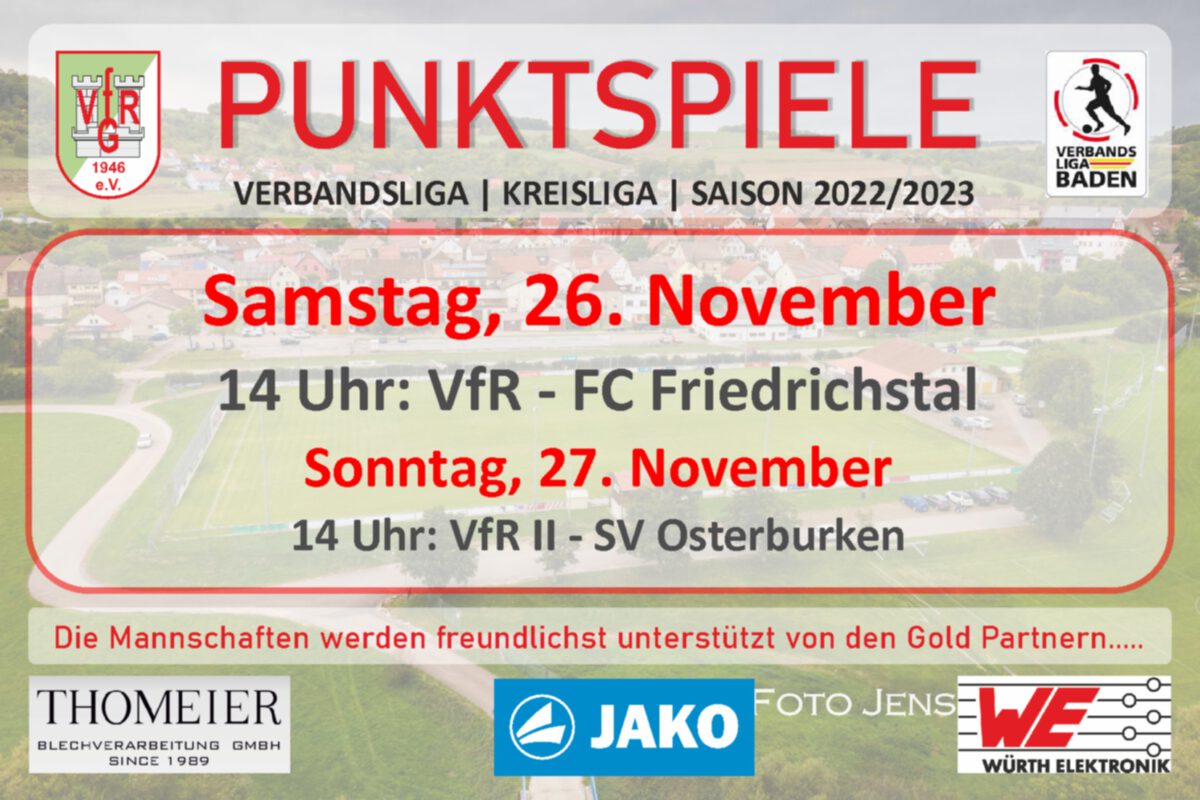 25. November: Morgen und am Sonntag zwei Heimspiele