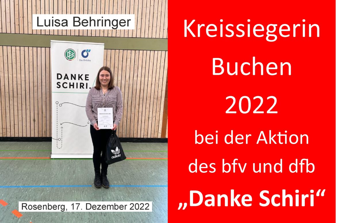 29. Dezember: Luisa Behringer wurde als Schiedsrichterin geehrt