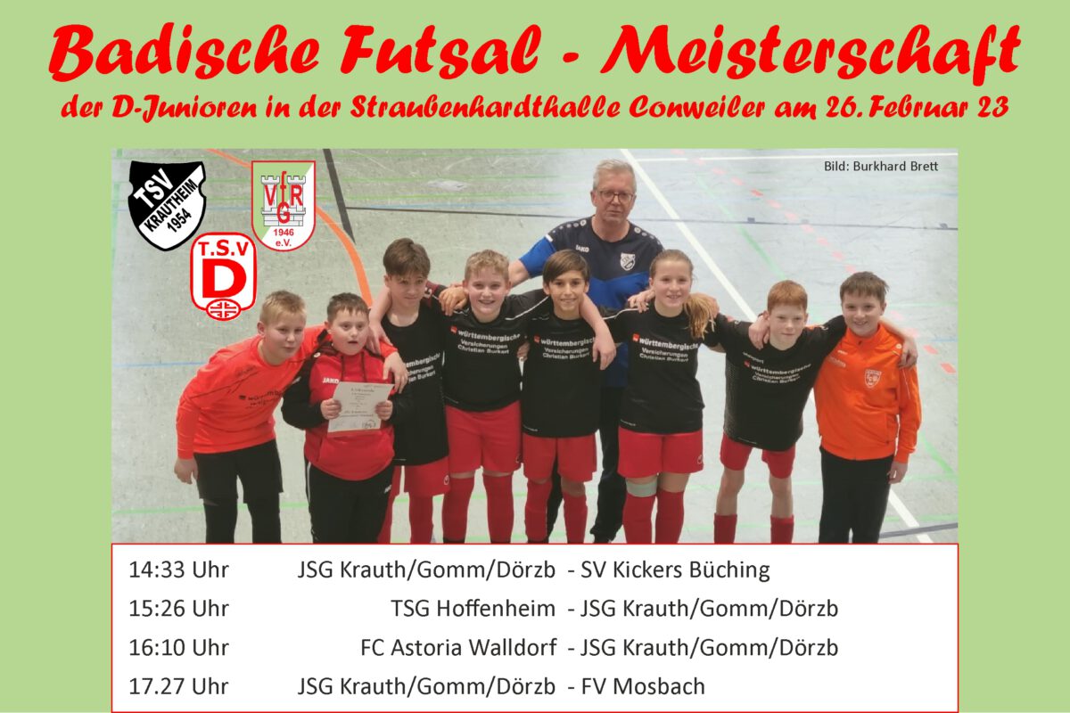 24. Februar: Am Sonntag Badische Futsalmeisterschaft