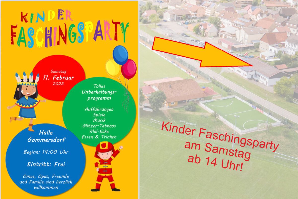 8. Februar: Am Samstag Kinder Faschingsparty