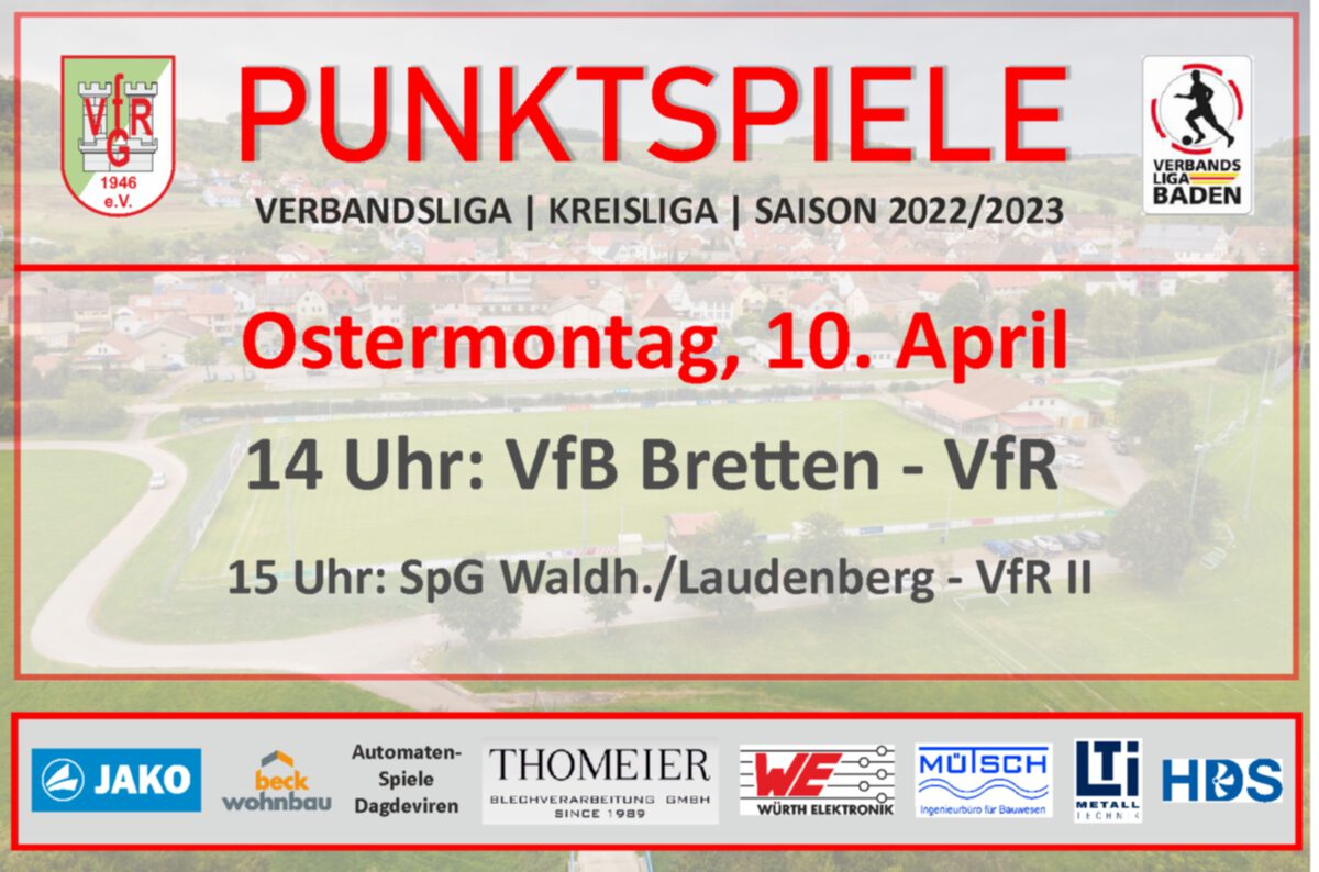 8. April: Am Ostermontag in Bretten und in Laudenberg
