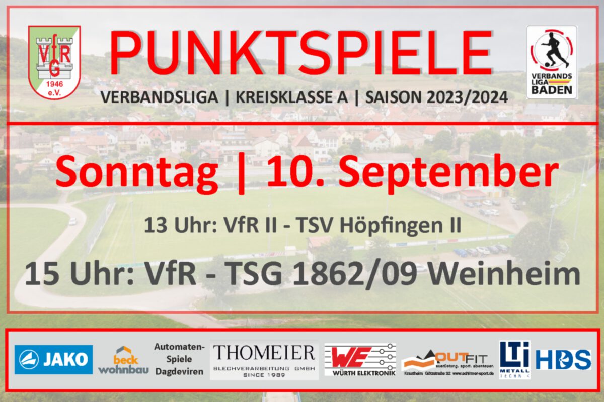 6. Sept.: Zwei Spiele am Sonntag