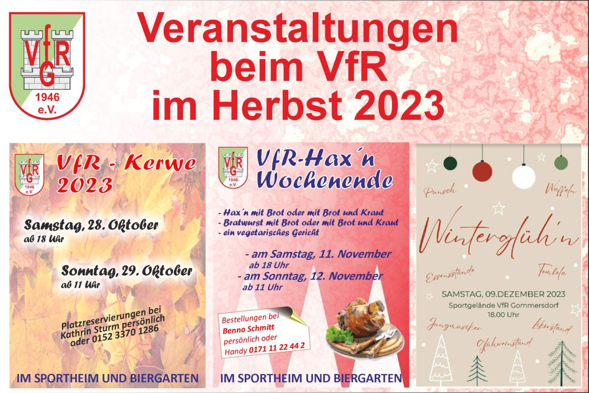 23. Okt.: Veranstaltungen beim VfR