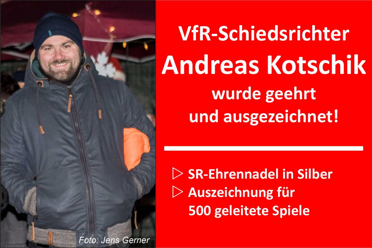 21. Nov.: VfR SR Andreas Kotschik geehrt und ausgezeichnet