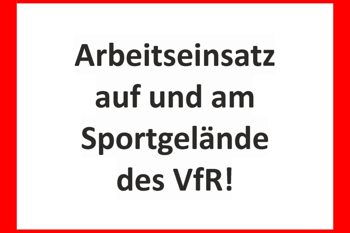 3. April: Am nächsten Samstag 13. April Arbeitseinsatz