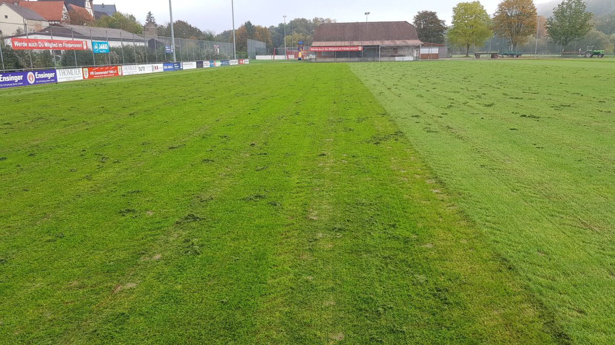 23. Oktober: Spielfeld wurde fürs Wochenende noch einmal gepflegt