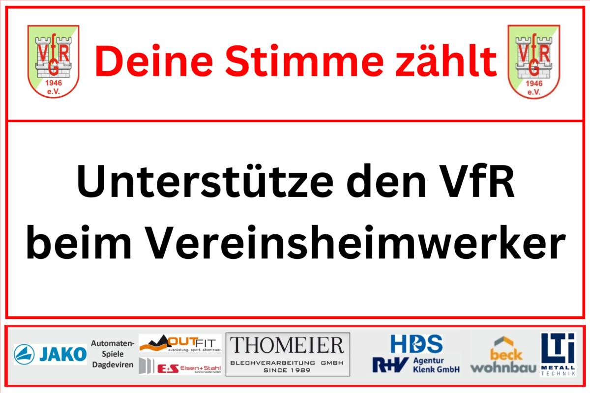 28. April: Unterstütze uns beim Vereinsheimwerker