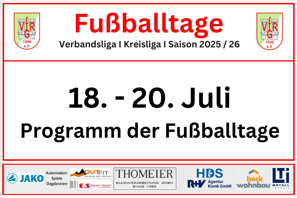 16. Juli: Hier das Stadionheft der Fußballtage ansehen