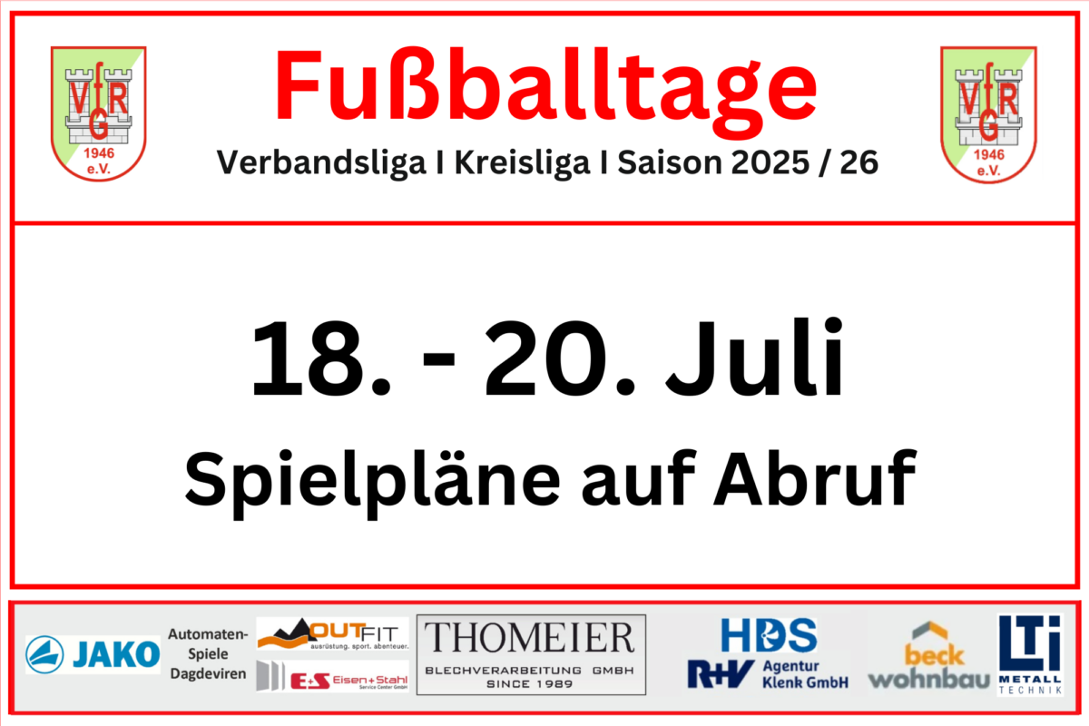 17. Juli: Spielpläne der Turniere
