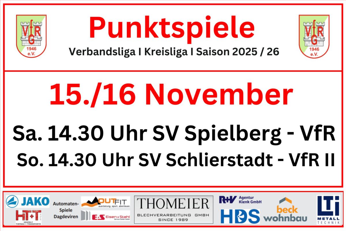 14. November: Jahresendspurt beim VfR