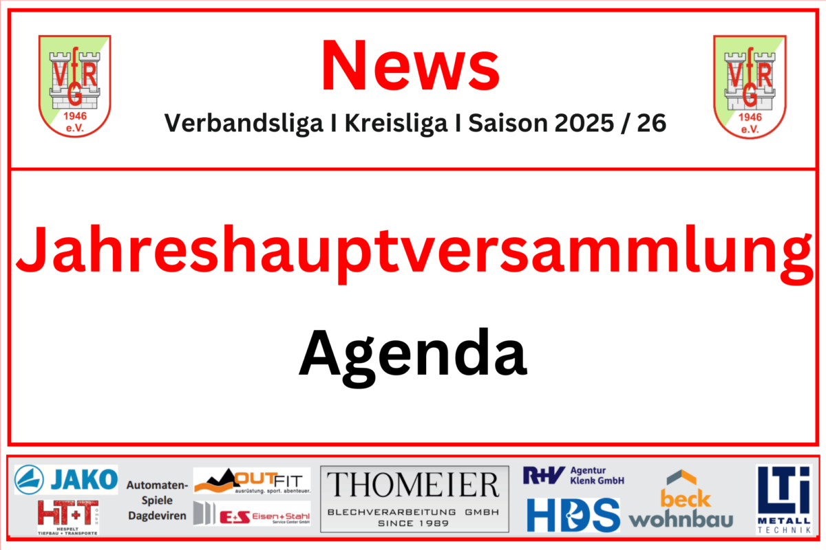 12. Januar: Agenda Jahreshauptversammlung