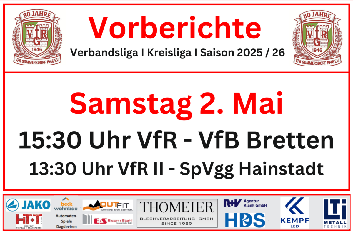 1. Mai: Samstag doppelter Heimspieltag