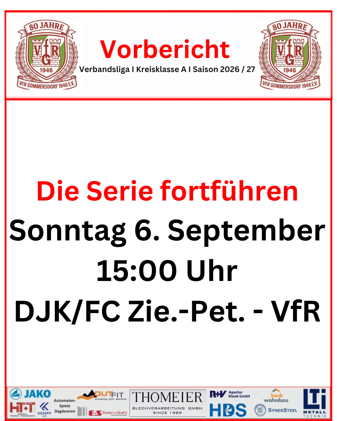 04. September: Die Serien fortsetzen